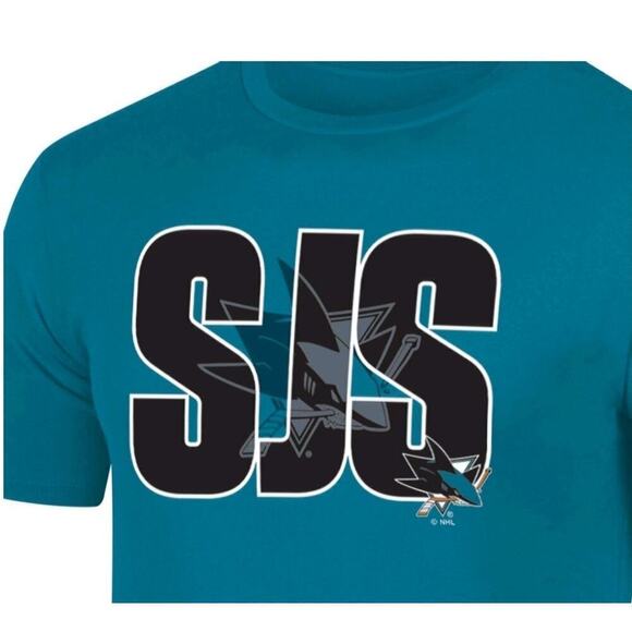NHL San Jose Sharks Men's Short Sleeve T Shirt Teal Small - Picture 3 of 4
